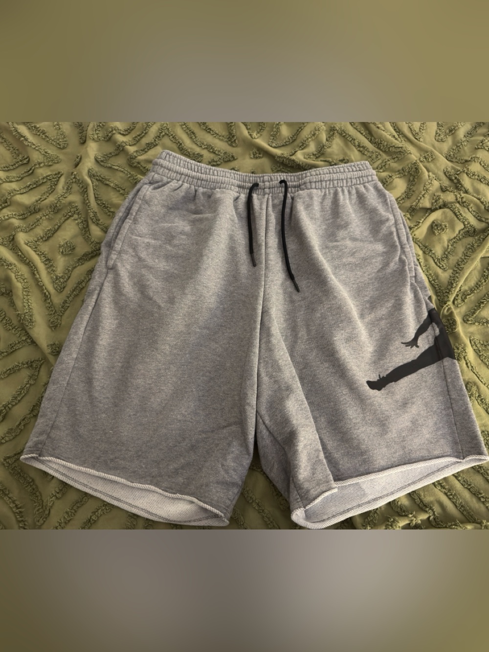 Nike Jordan Men’s Jumpman Air Fleece Shorts Light Bone/Black AQ3115-081 Size L